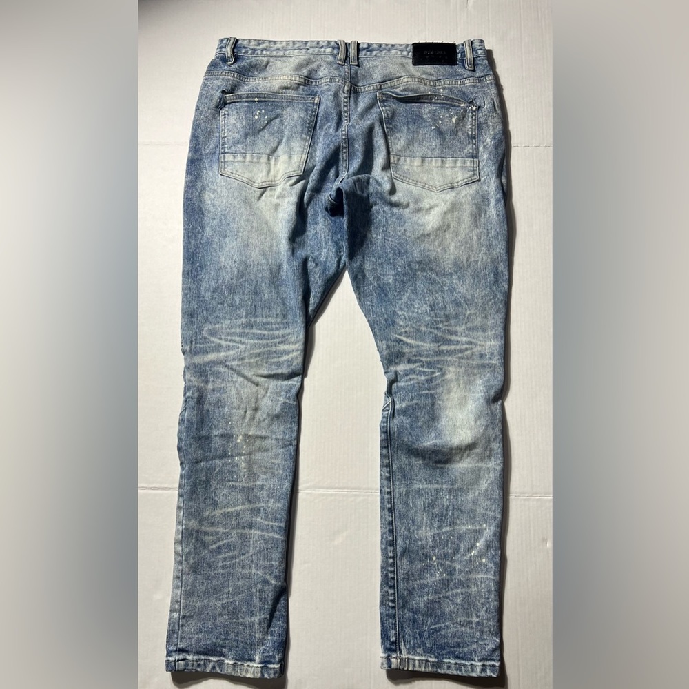 Decibel Mens Jeans 38x32 Streetwear Utility Cargo Zippers Knee Slim Fit